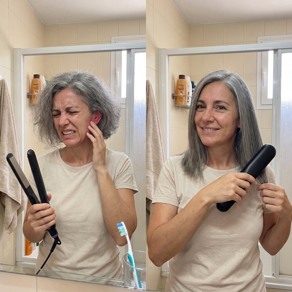 Antes y después The One Brush - sin quemaduras